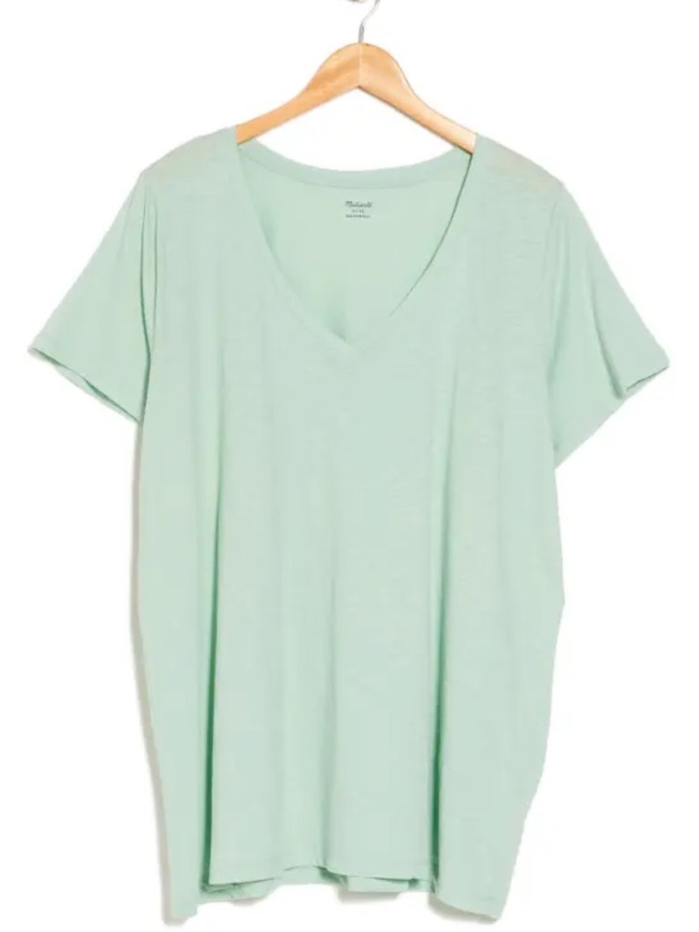 Madewell Whisper Organic Cotton V-neck T-shirt Seafoam Green Short Sleeve